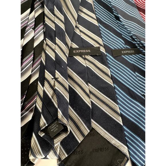 Men’s Tie Lot 6 Classic Business Stripes Express, Geoffrey Beene, DKNY, Alfani - Picture 4 of 10